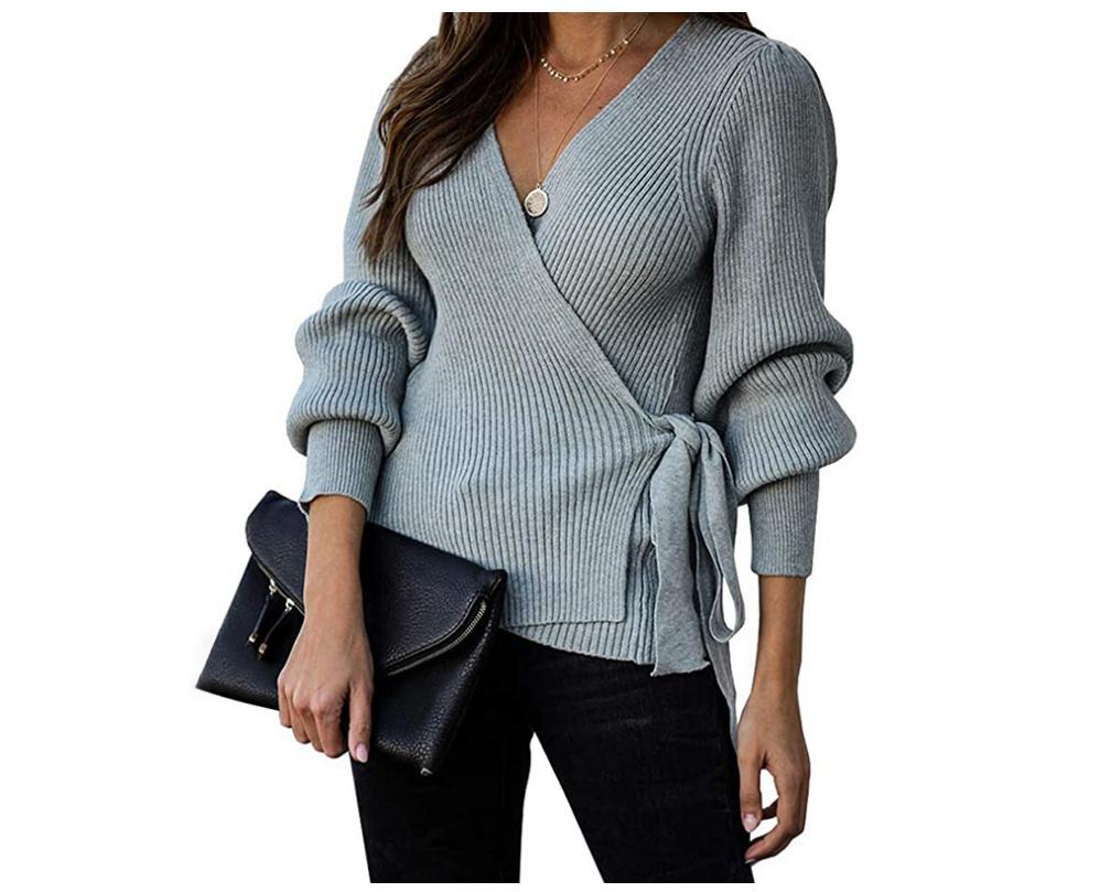 Autumn And Winter New Women's Clothing Solid Color V