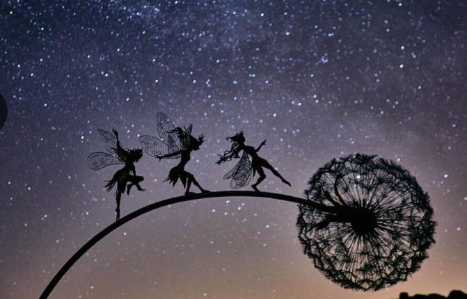 Flower Fairy Garden Miniature Sculptures Fairy Garden Mythical Faery Garden Dandelion Figurine Fairies Pixies Decor