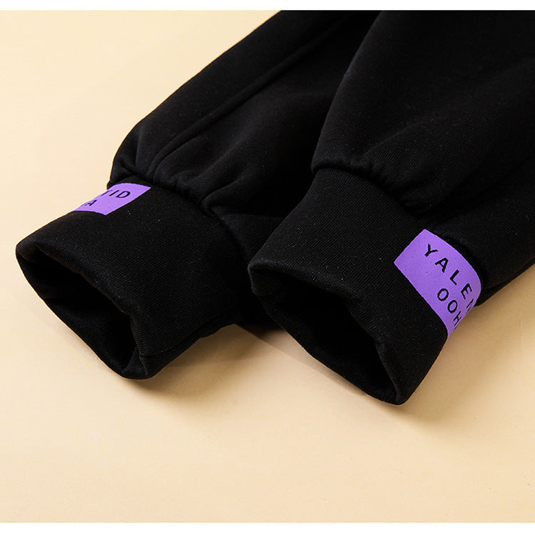 Loose-fit Tappered Trousers Children's Velvet Padded Slimming Sports Harem Sweatpants