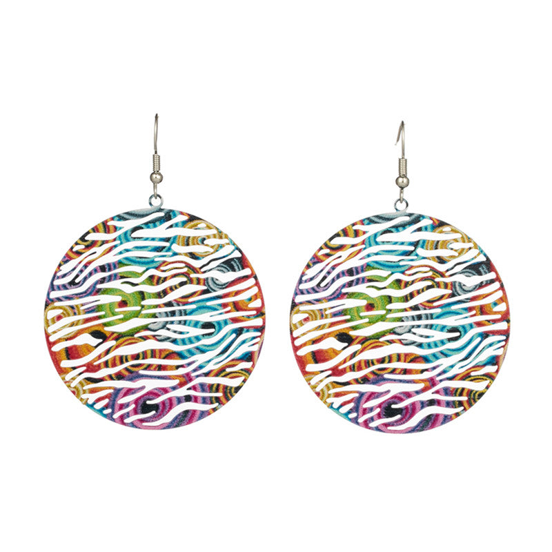 Round feather earrings