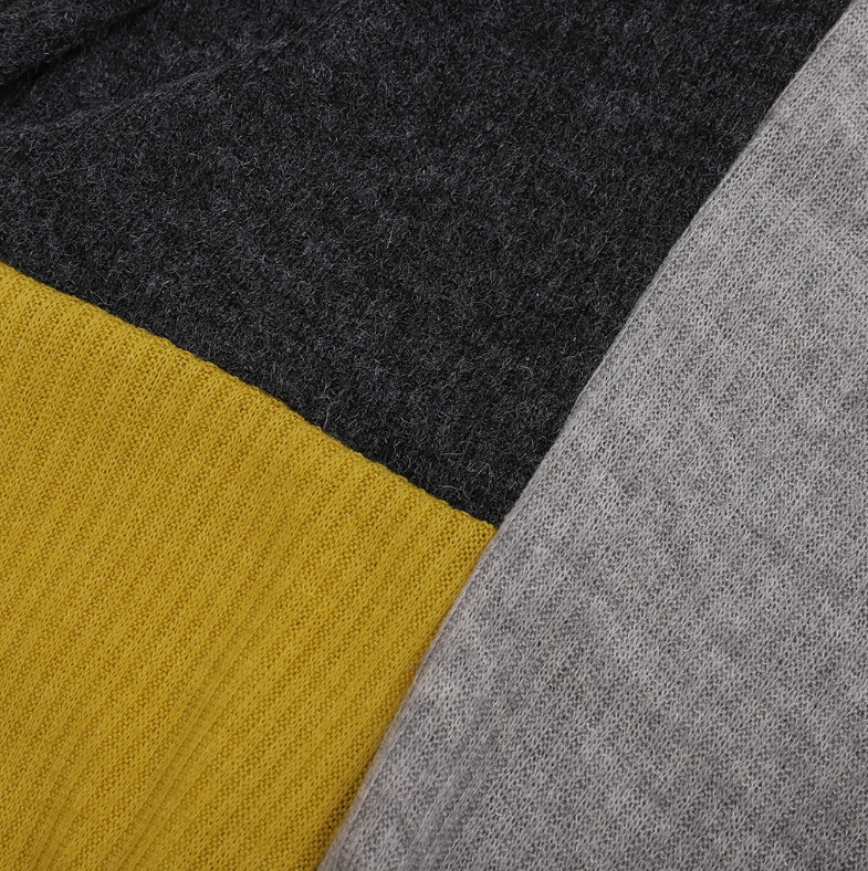 Casual loose stitching knit sweater