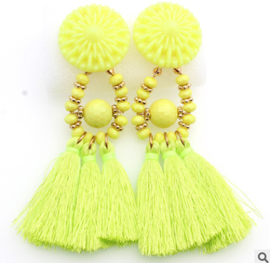 Tassel earrings tassel earrings European and American earrings Alloy earrings