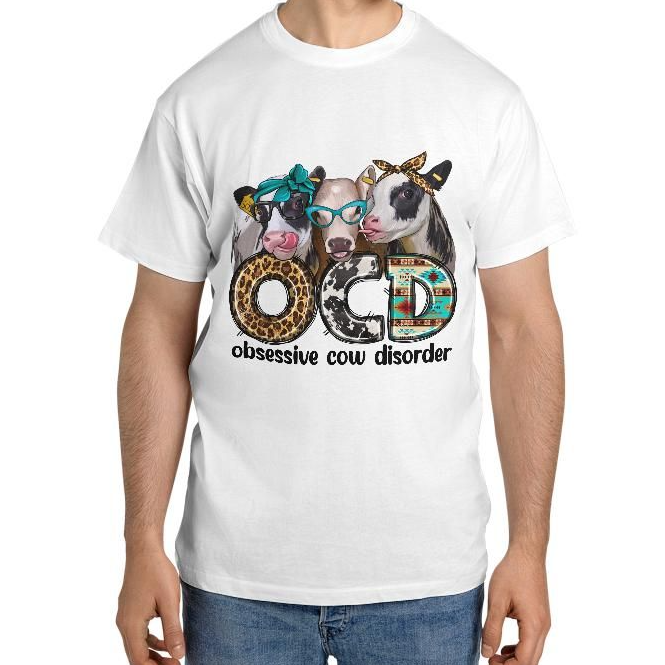 European And American Cow Digital Printing Casual Round Neck T-shirt