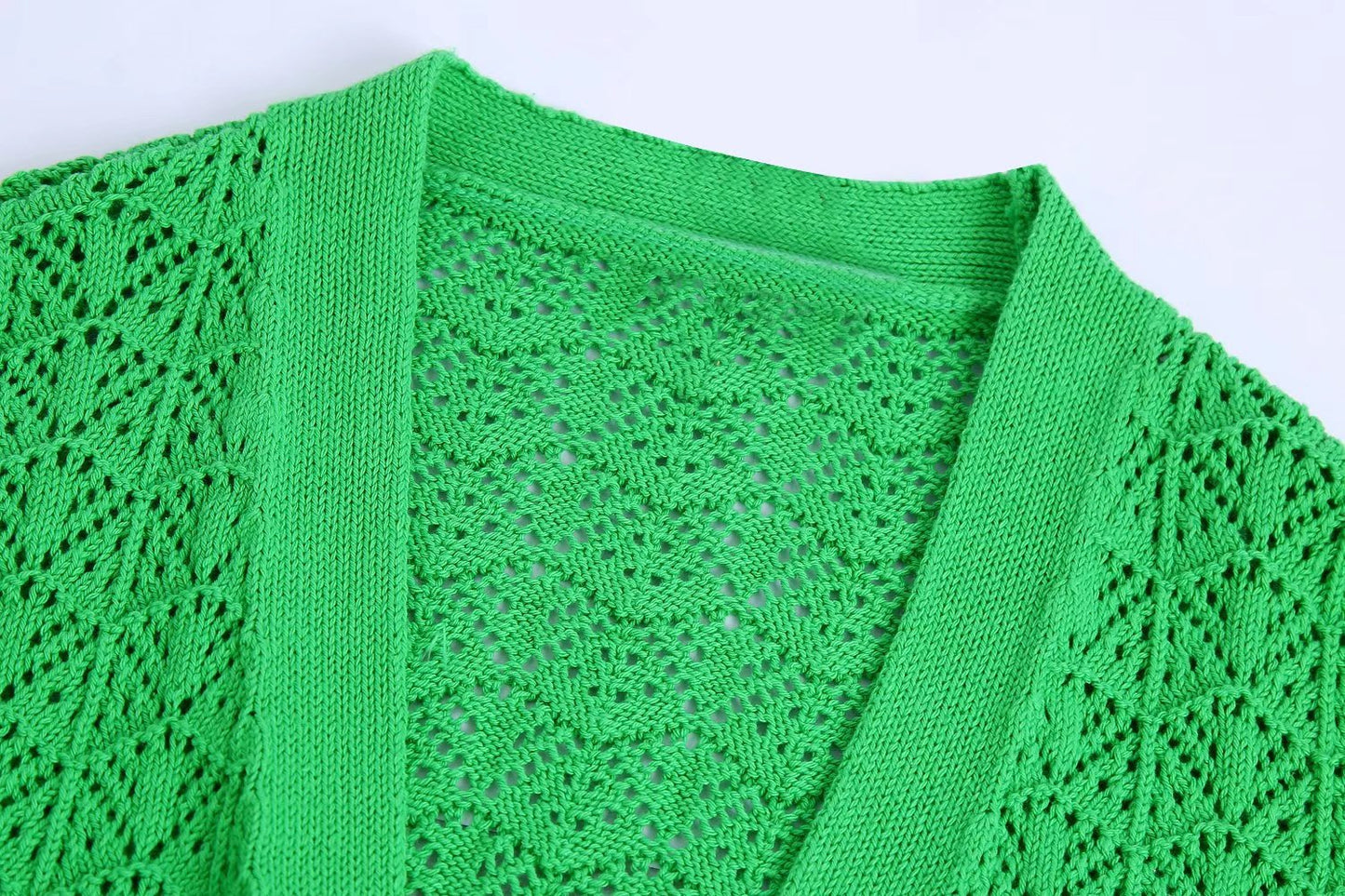 Women's Hollow Long Sleeve Knitted Jacket