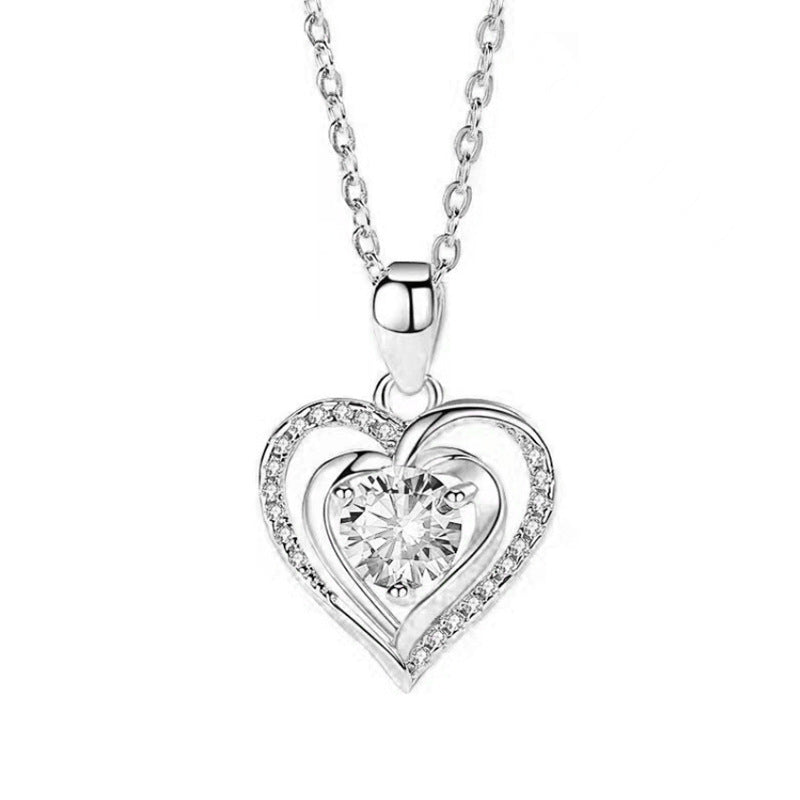 Ocean Heart Necklace Women's Simple Temperamental Heart-shaped Pendant