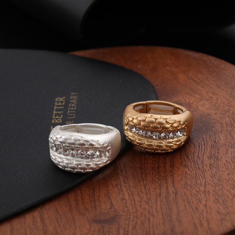 Elastic Metal Ladies Brushed Ring Wholesale