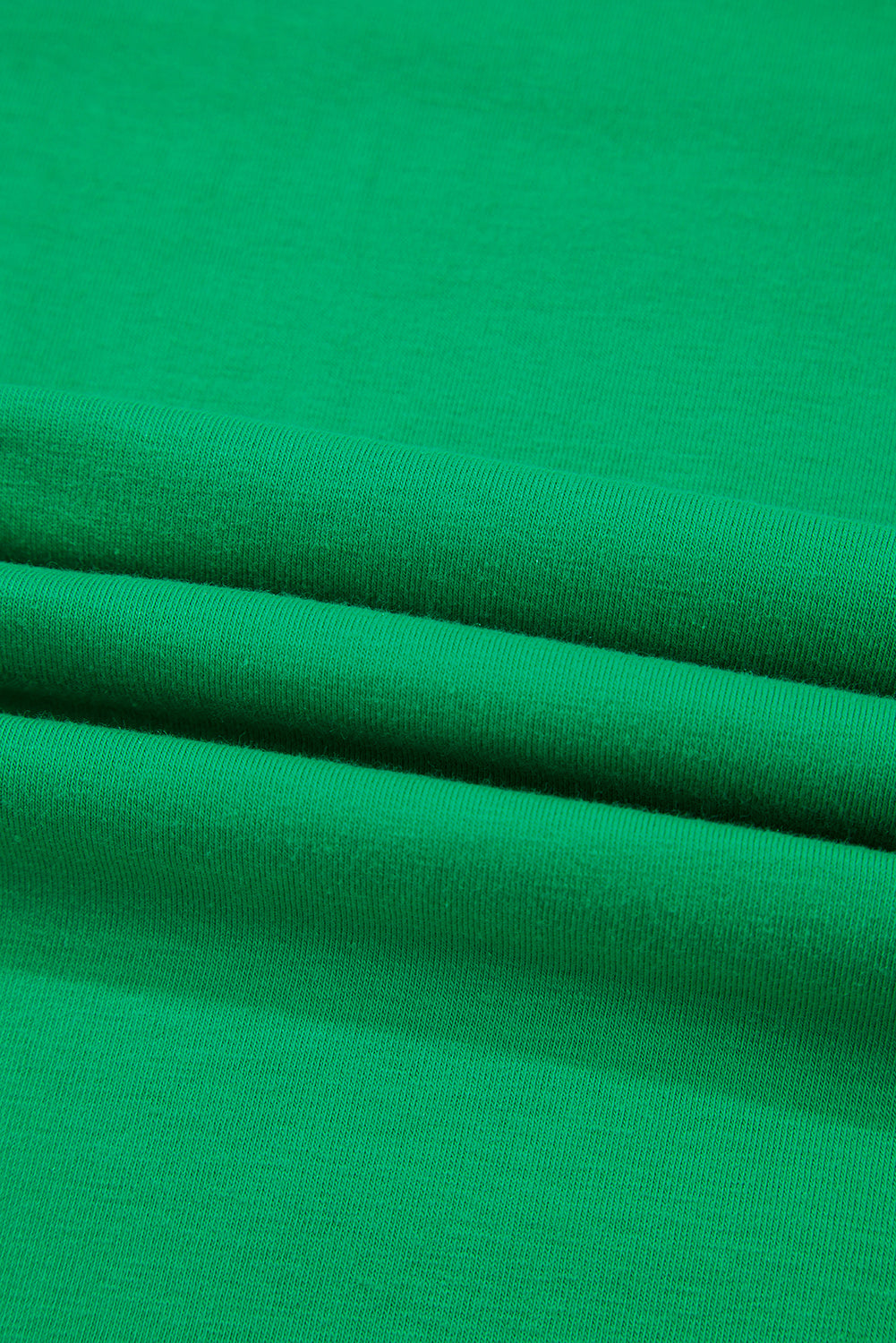 Bright Green Casual Plain Crew Neck Tee