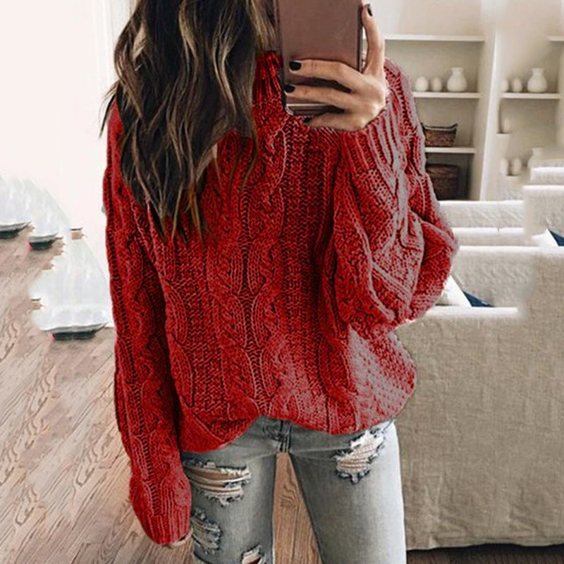 European And American Fashion Solid Color Knitted Top Women's Clothing