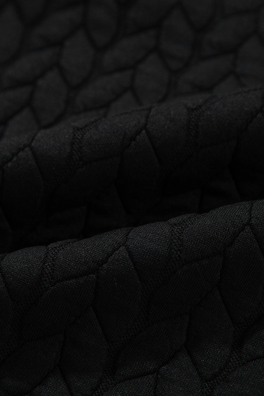 Rose Red Cable Textured Puff Sleeve Sweatshirt