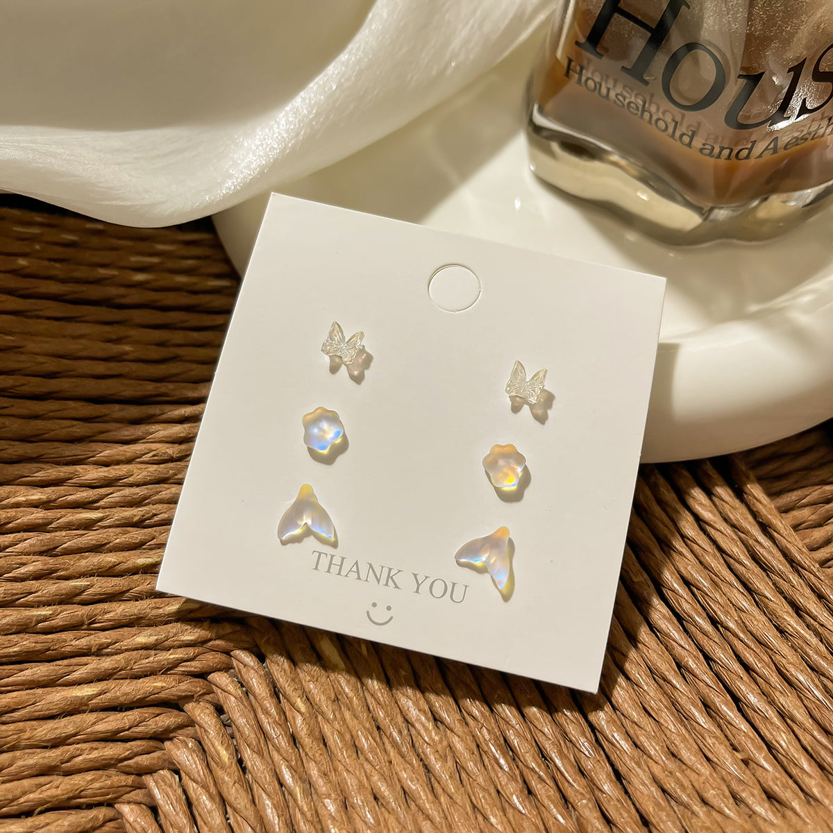Glitzy Laser Silver Stud Earrings