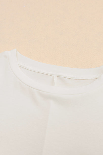 Khaki Side Pockets Short Sleeve Tunic Top