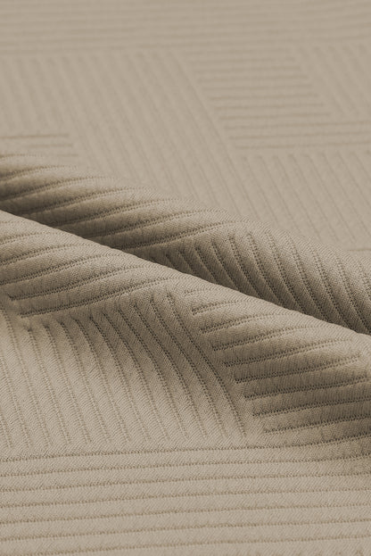 Multicolour Contrast Sleeve Color Block Pullover Shorts Textured Outfit