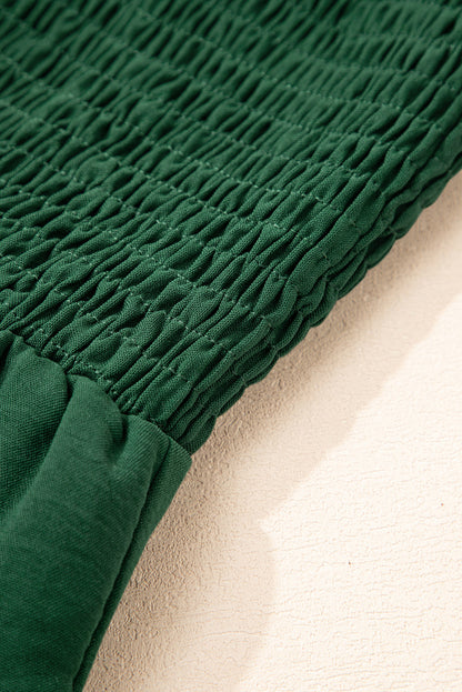 Pink Abstract Floral Painting Smocked Wide Leg Jumpsuit