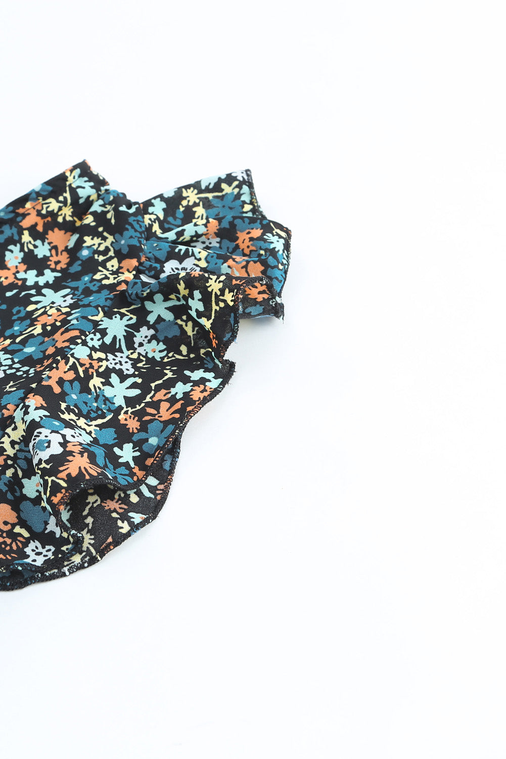 White Floral Ruffled Crop Top and Maxi Skirt Set