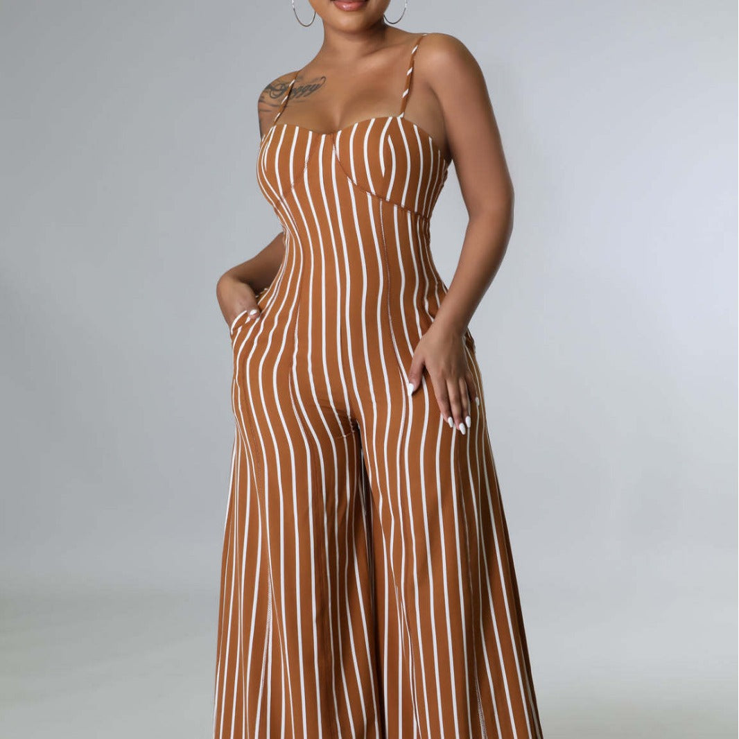Elegant, Commuter-friendly High-waisted Milk Silk Pants Relaxed-fit Jumpsuit