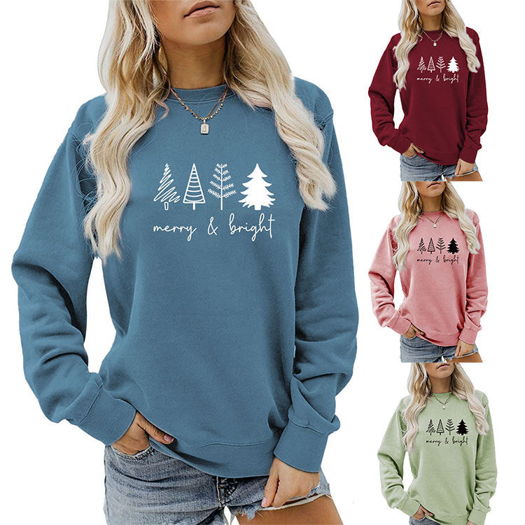 Printing Casual Women's Round Neck Loose Sweatshirt Shirt