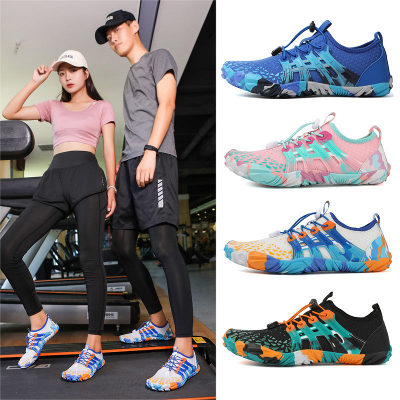 Men's Off-road Running Shoes, Lightweight Exercise Scattered Barefoot Shoes Non-slip Outdoor Walking Pumps