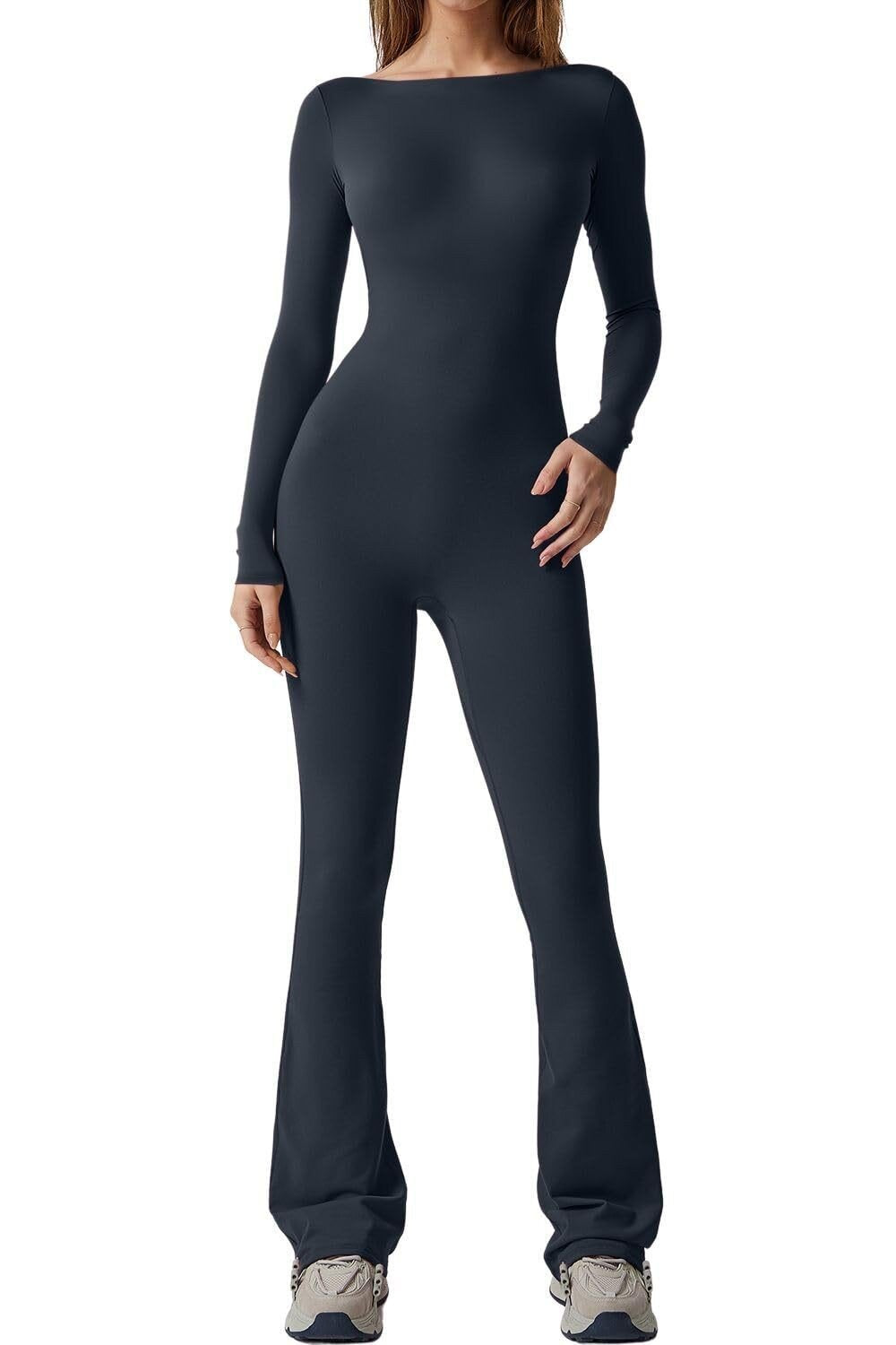 Women's Fashion Long Sleeve Belly-contracting Jumpsuit