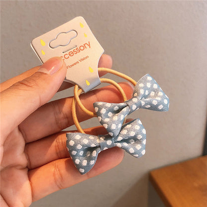 Children's Jewelry Fabric Bowknot Rubber Band Card Pack