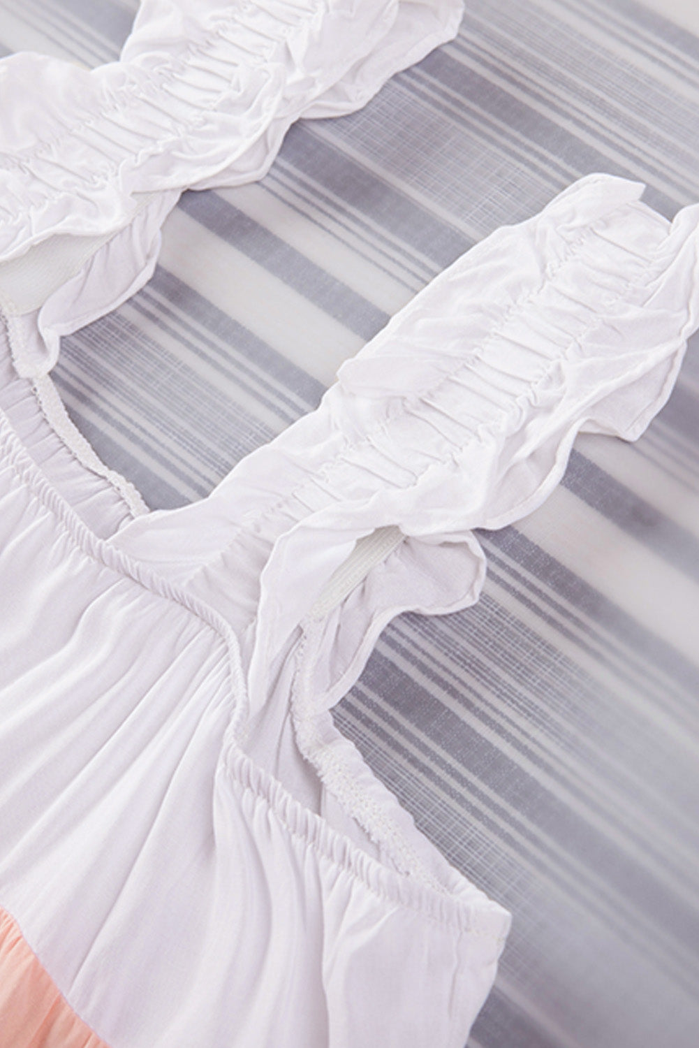 Multicolor Frill Tiered Colorblock A-line Sundress