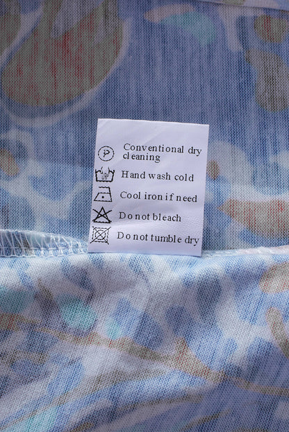 Rose Floral Print Tank Top with Ruffles