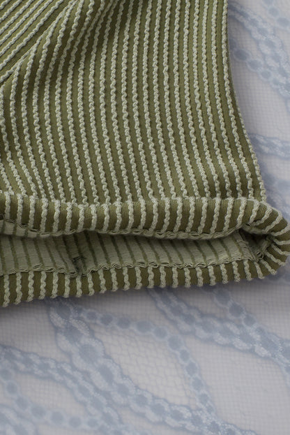 Carbon Grey Twist Short Sleeve Corded V Neck Top