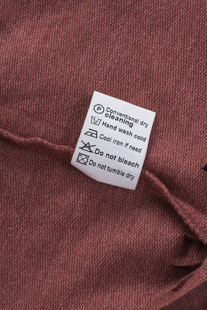 Red Fringe Hem V Neck T Shirt