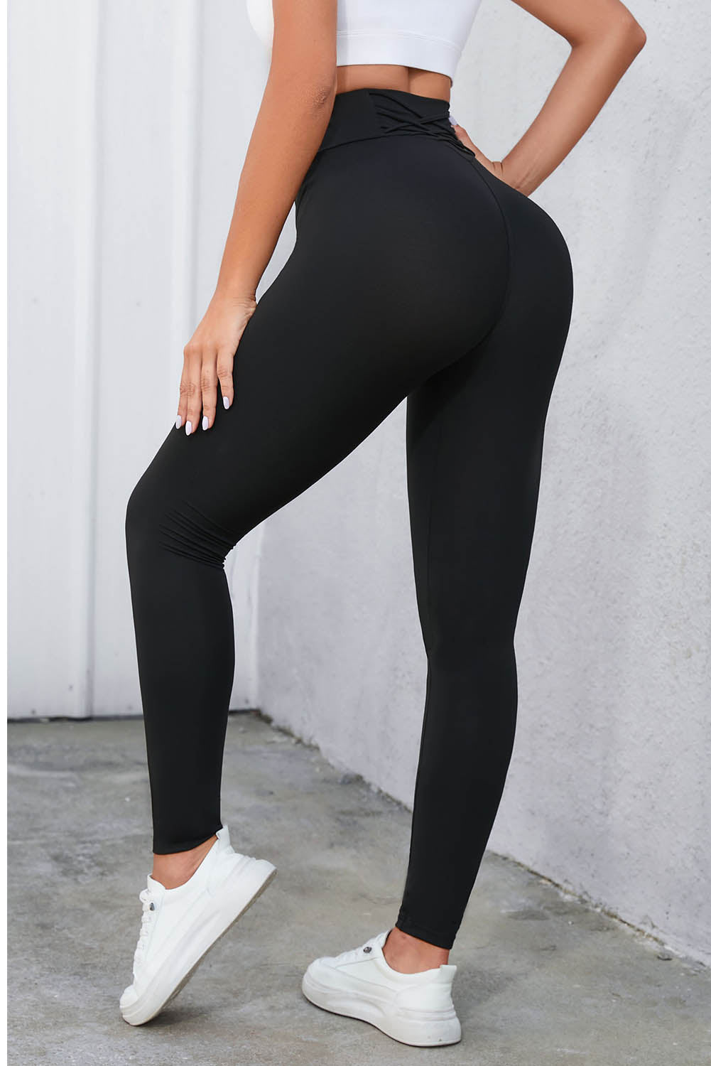 Apricot Criss Cross Tummy Control High Waist Leggings