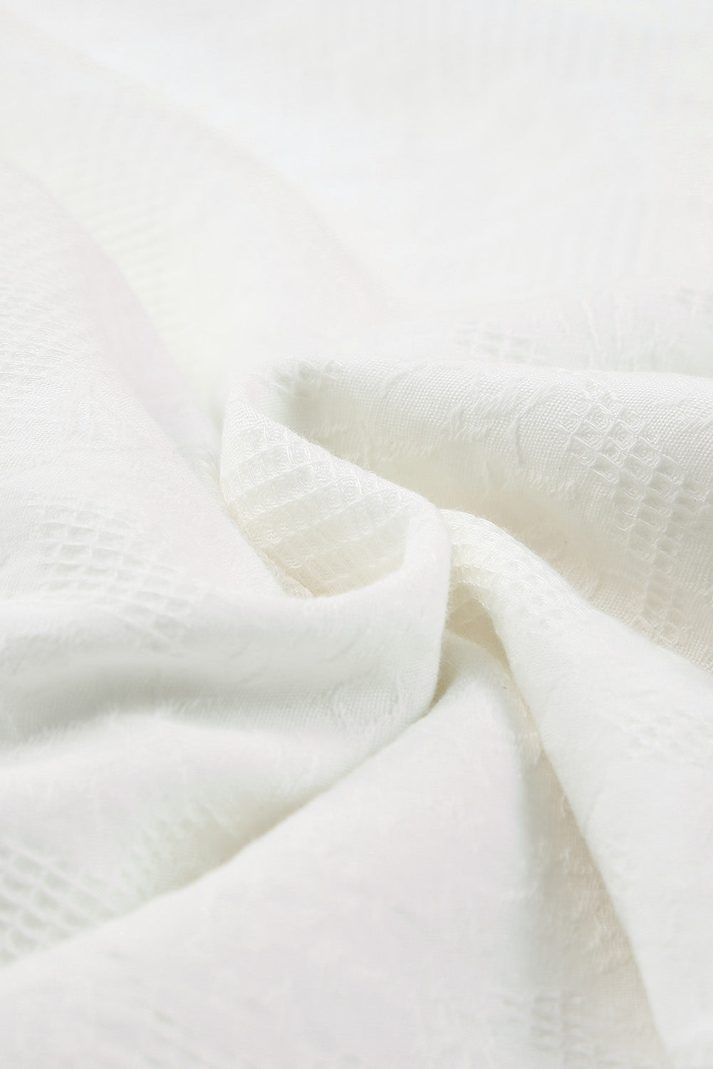 White One-shoulder Puff Sleeves Romper with Ruffle Trim