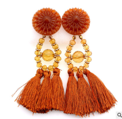 Tassel earrings tassel earrings European and American earrings Alloy earrings
