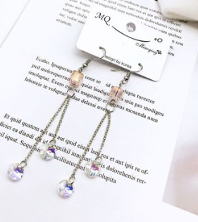 Earrings spring and summer new exaggerated wood silk satin flowers hypoallergenic boutique earrings earrings