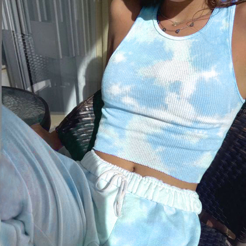 Featured tie-dye slim slimming women's clothing