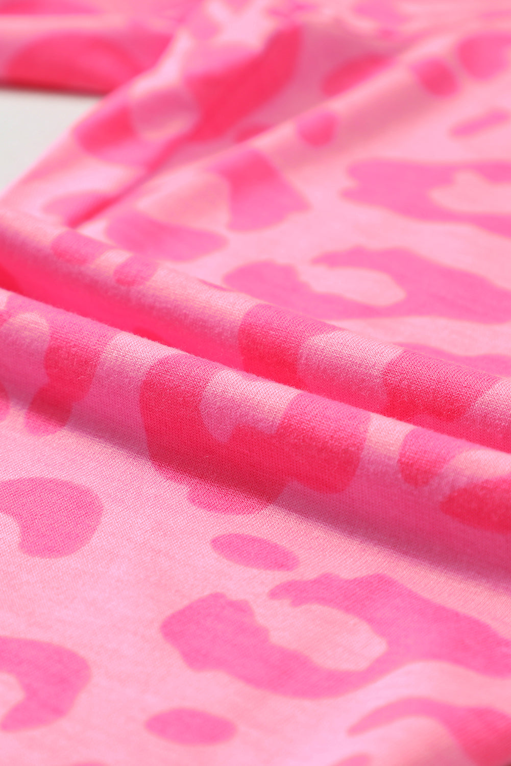 Pink Leopard Print Ankle-length High Waist Skinny Pants