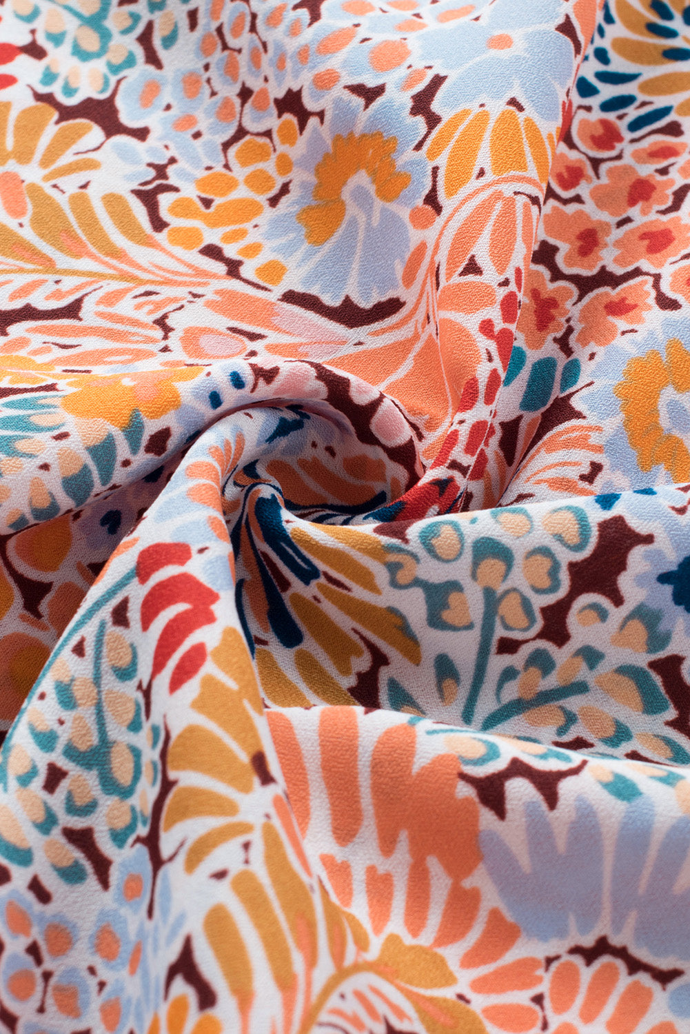 Red Cakewalk Floral Smocked Blouse