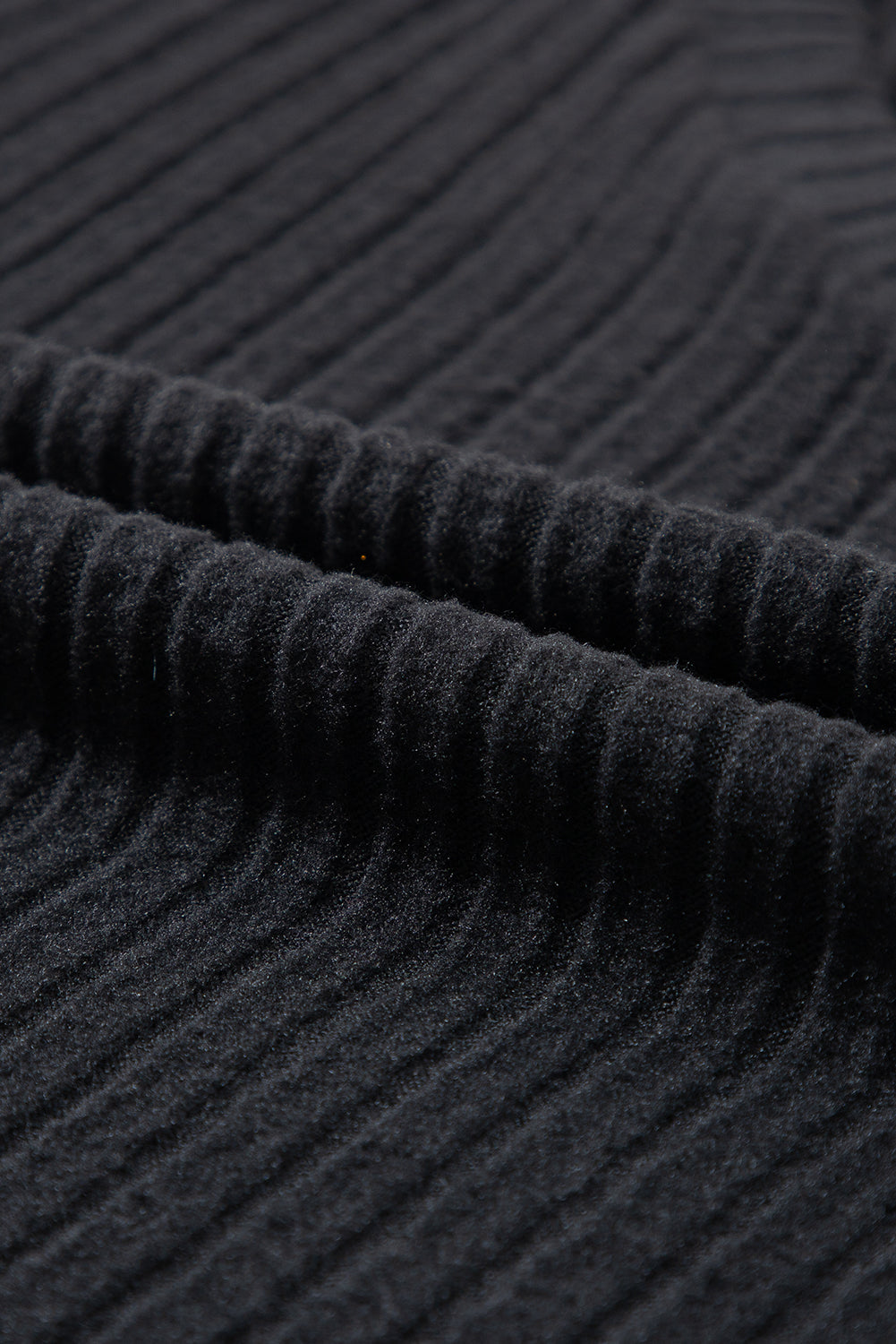 Beige Ribbed Drop Shoulder Henley Top Wide Leg Pants Set