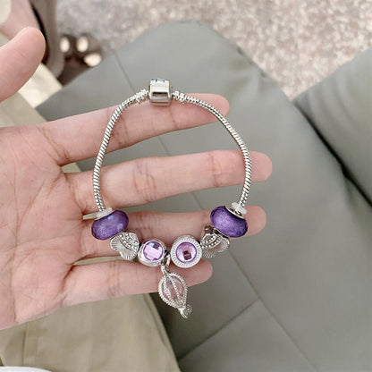 New Panjia Style Beaded Purple Hot Air Balloon Bracelet For Women