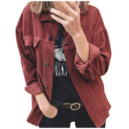 Cardigan long sleeve lapel loose women's clothing