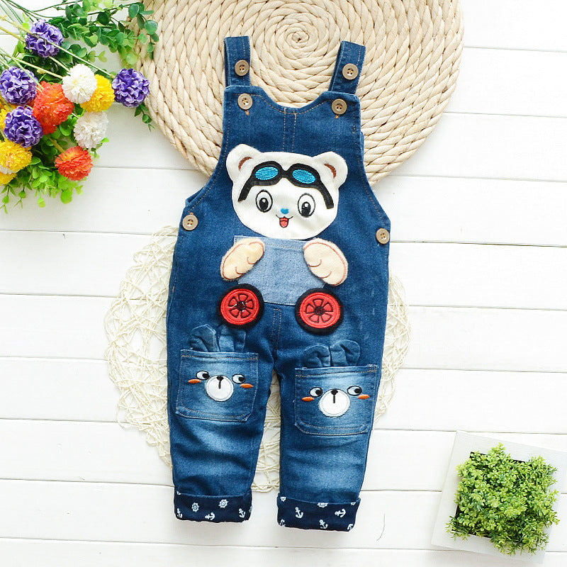 Women's Western style suspenders denim