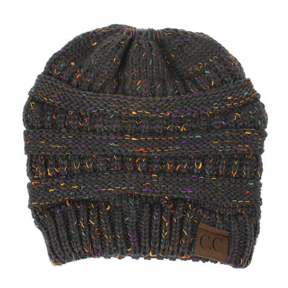 INS Colored Thread Variegated Hat Woolen Knitted Hat