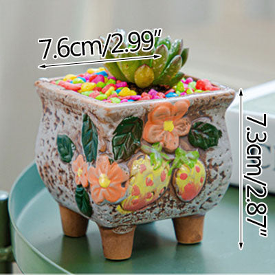 Square Creative Cute Cartoon Ceramic Succulent Pot