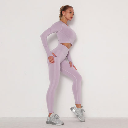 Pleated seamless yoga clothing suit