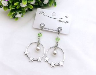 Earrings spring and summer new exaggerated wood silk satin flowers hypoallergenic boutique earrings earrings