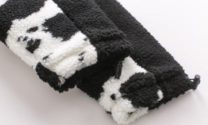 Cow pattern road plush padded cotton clothing
