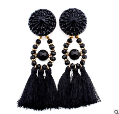 Tassel earrings tassel earrings European and American earrings Alloy earrings