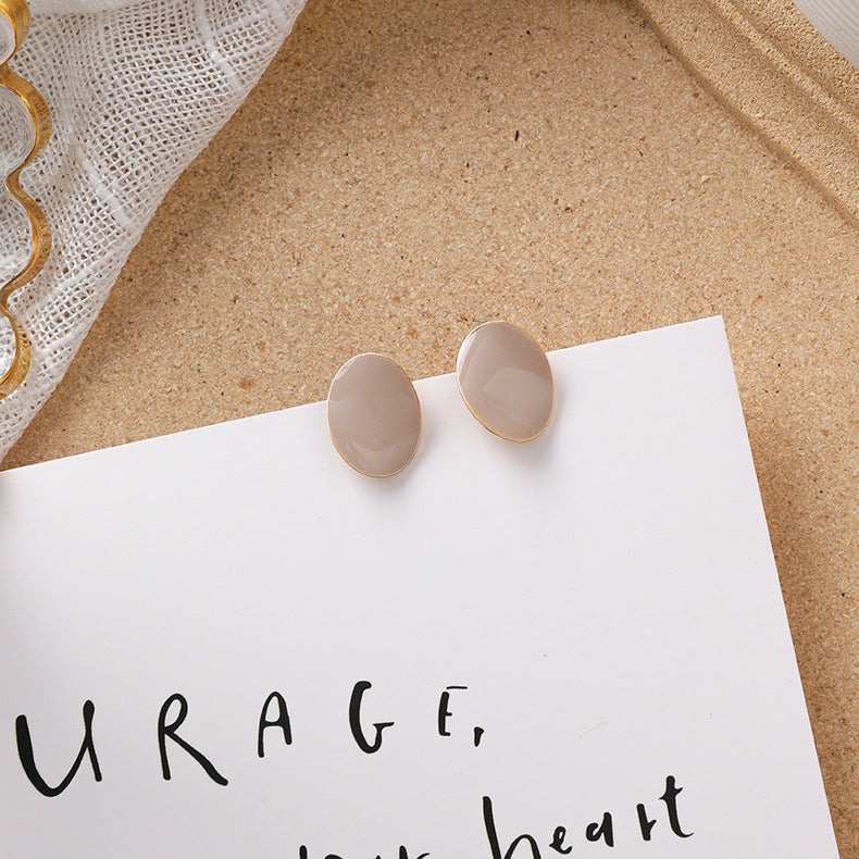 Sweet girl brown earrings literary retro cool acrylic plush earrings wild net red earrings