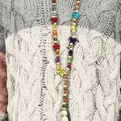 Autumn And Winter New Sweater Pure Color Twist Knit Hoodie