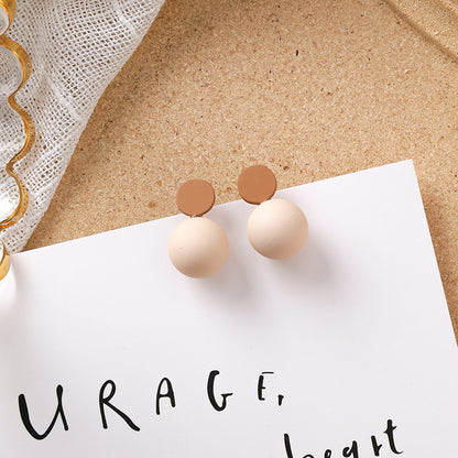 Sweet girl brown earrings literary retro cool acrylic plush earrings wild net red earrings