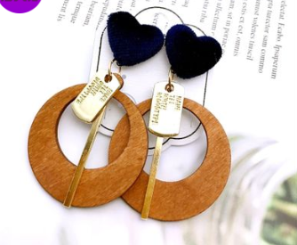 Earrings spring and summer new exaggerated wood silk satin flowers hypoallergenic boutique earrings earrings