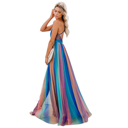 European And American Women's Clothing Backless Chiffon Dress Spring And Summer