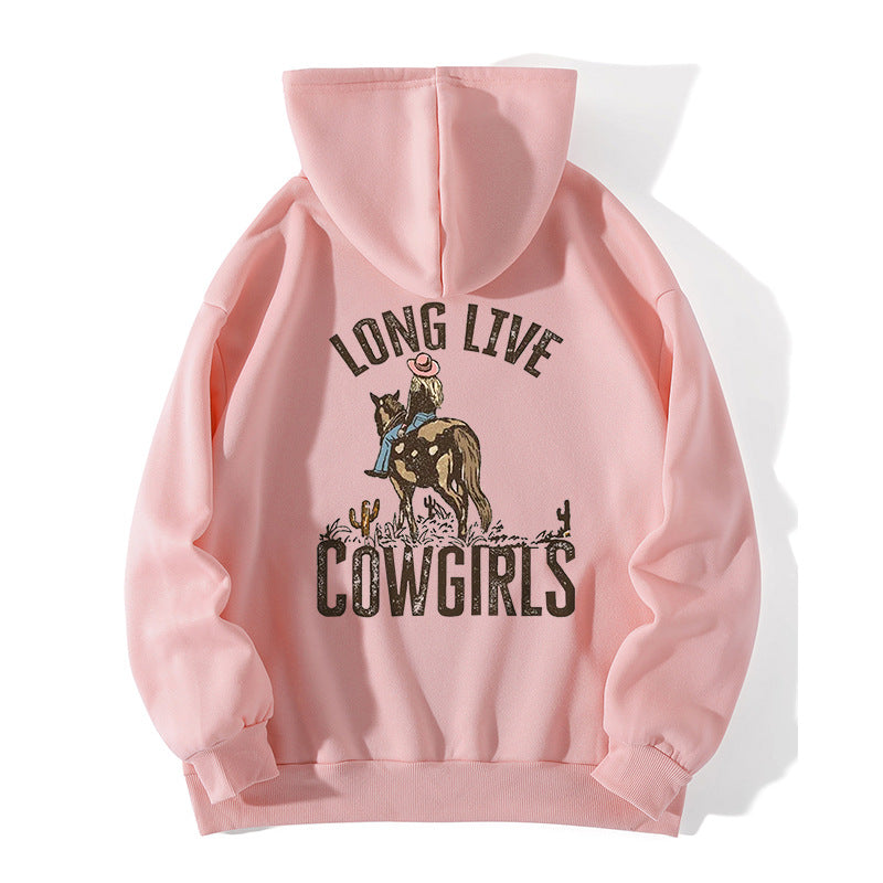 Letter Back Printed Plus Size Fleece-lined Hoodie